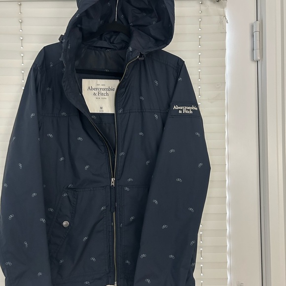 Abercrombie & Fitch Other - Rare Abercrombie & Fitch Navy Windbreaker with Bicycle Pattern